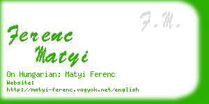 ferenc matyi business card